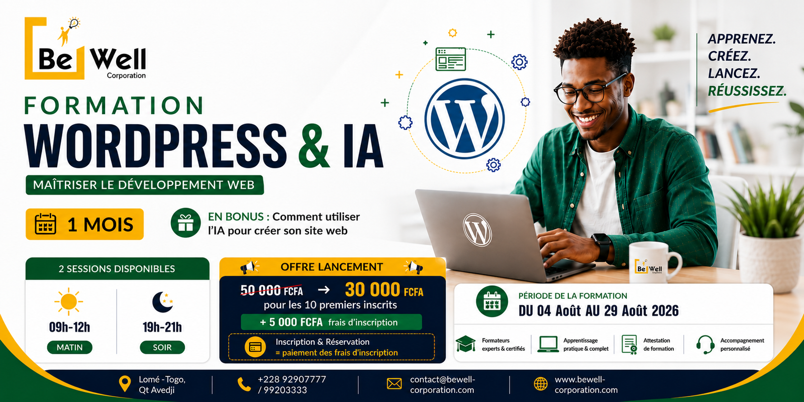Formation WordPress et IA par BEWELL CORPORATION